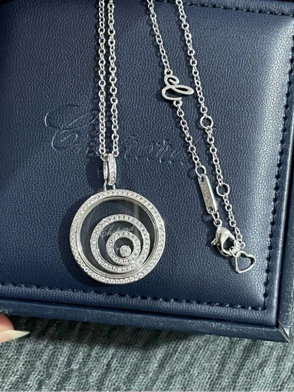 Chopard 18k White Gold Diamond Spiral Pendant Necklace - Picture 2 of 4
